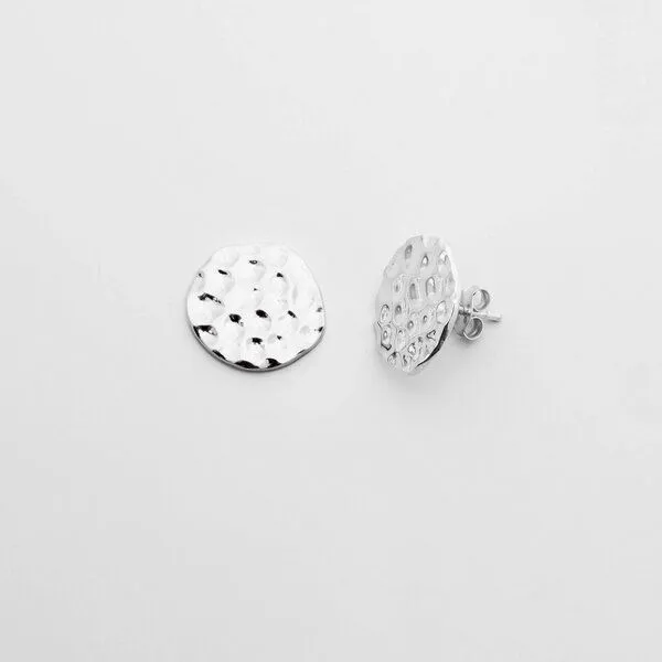fejn jewelry fejn jewelry Ohrstecker 'round hammered', Silber, – Produktbild 2 von 2