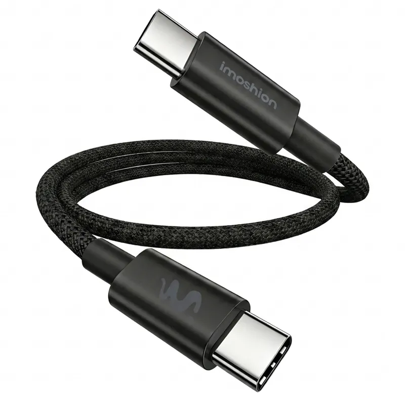 imoshion imoshion Braided USB-C-zu-USB-C-Kabel 100 W - 0,25 Meter, Schwarz, – Produktbild 1 von 1