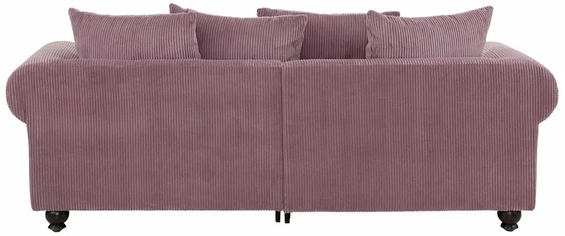 Home affaire Big-Sofa King Henry Mega Sofa, viel Platz, Breite 242cm, Federkern, in legerer Polsterung und vielen losen Kissen, Lila, – Produktbild 5 von 5