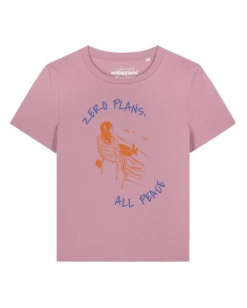 watapparel watapparel T-Shirt Frauen Zero plans all peace, Lilac dream, – Produktbild 1 von 2