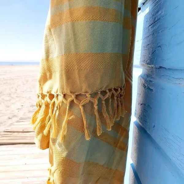 Karawan authentic Karawan authentic Fouta DHOTI GARDEN aus Bio-Baumwolle, 90 x 160 cm, Sunflower, – Produktbild 4 von 4