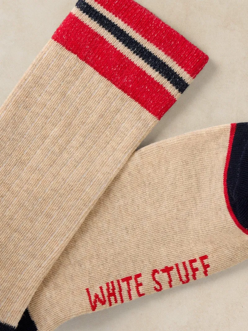 White Stuff Rippensocken mit Streifen - 41-43, Natur multi, – Produktbild 2 von 2