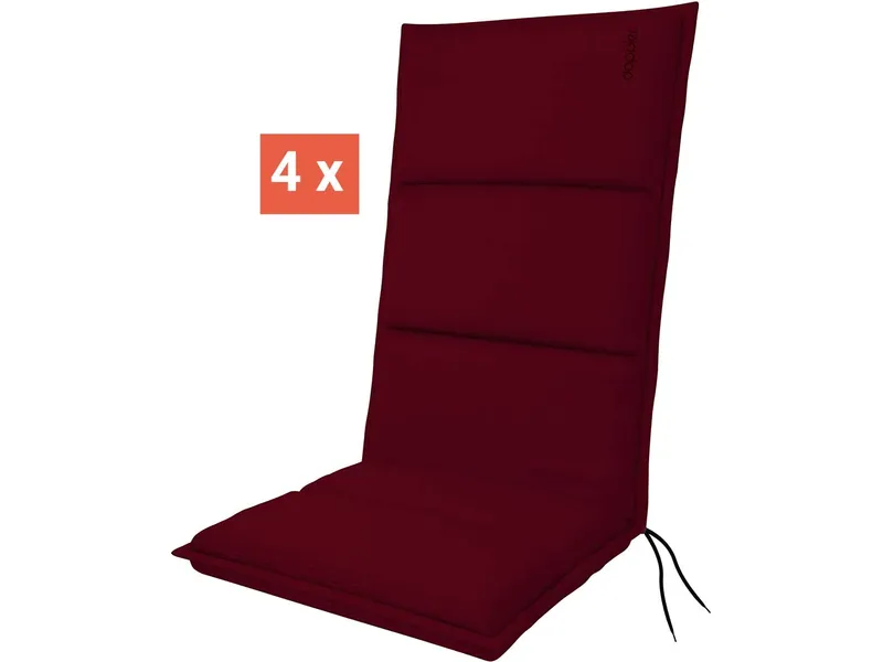 Doppler doppler Auflage "CITY" für Hochlehner, 4er-Pack, 119x48x6 cm, Polyester, bordeaux – Produktbild 1 von 1