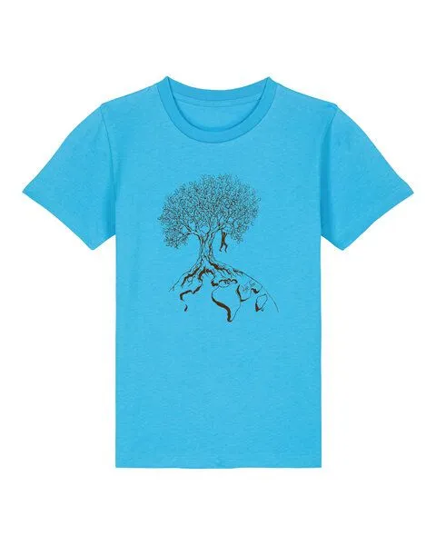 Life-Tree Life-Tree Shirt aus Biobaumwolle Fairwear für Kids Hanging On, Bright blue, – Produktbild 1 von 1