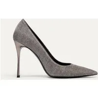 BIKKOU BIKKOU Damen vegan Pumps Freitagabend Ist Cocktailnacht Silberlurex – Produktbild 1 von 1