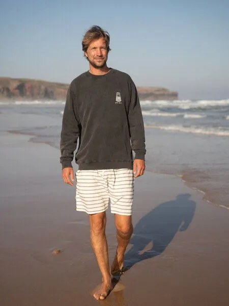 FUXBAU FUXBAU Männer Stay Salty Sweater - salzschwarz, Salzschwarz, – Produktbild 4 von 4
