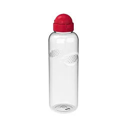 elasto elasto Trinkflasche Carve Junior, 1 l, RENEW, transparent/standard-rot, Rot / transparent, – Produktbild 1 von 1