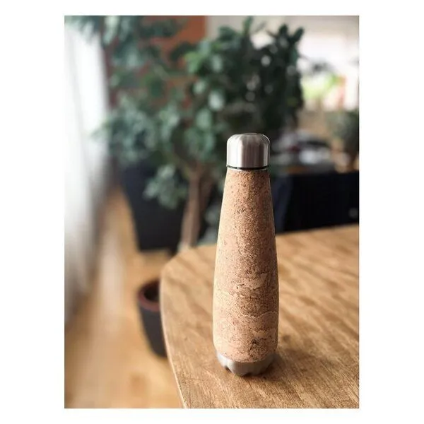 Kork-Deko Kork-Deko Trinkflasche aus Edelstahl mit Kork-Mantel, 600 ml – Produktbild 4 von 4