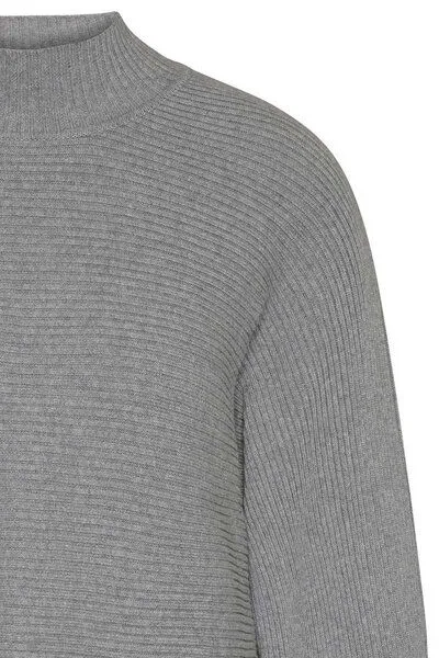 Wunderwerk Wunderwerk Damen Pullover aus Bio-Baumwolle "Turtleknit small crossrib", Grau (silver grey melange), – Produktbild 2 von 3