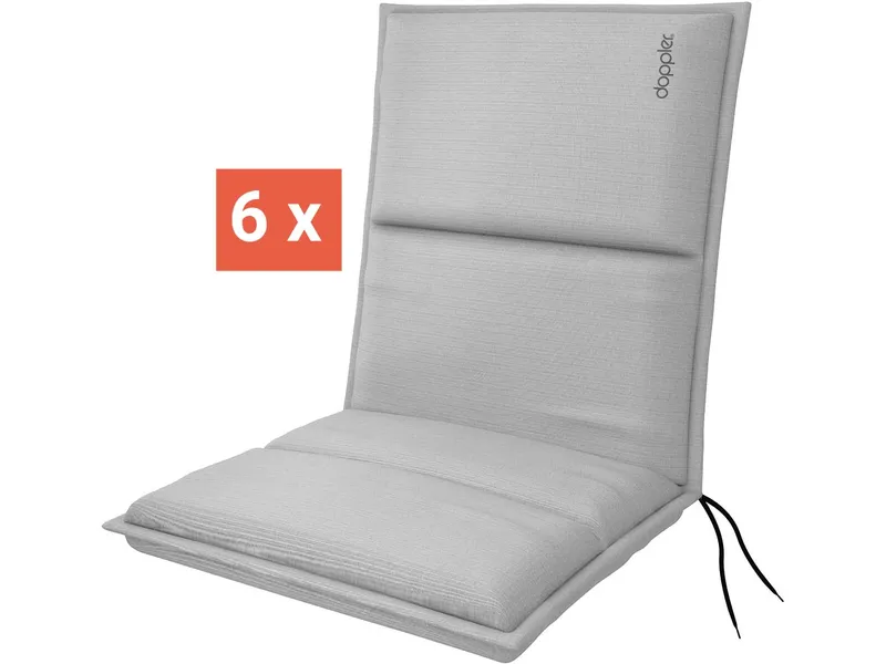 Doppler doppler Auflage "CITY" für Niederlehner, 6er-Pack, 100x48x6 cm, Polyester, hellgrau – Produktbild 1 von 1