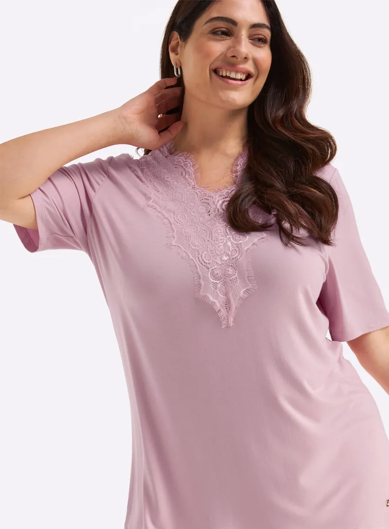 sheego Spitzenshirt, Rosé, – Produktbild 2 von 2