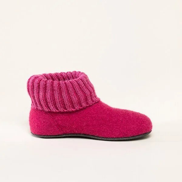 Gottstein Gottstein Kinder-Hüttenschuh Alpine Boot FE - Kinderhausschuh für Mädchen & Jungen aus 100% Schurwolle, Pink, – Produktbild 4 von 6