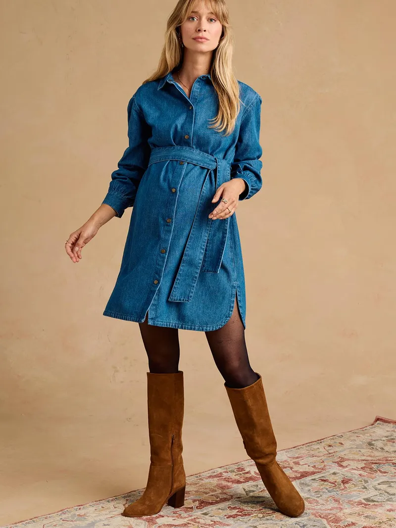 Envie De Fraise Hemdblusenkleid für Schwangerschaft & Stillzeit, Blue stone, – Produktbild 2 von 4