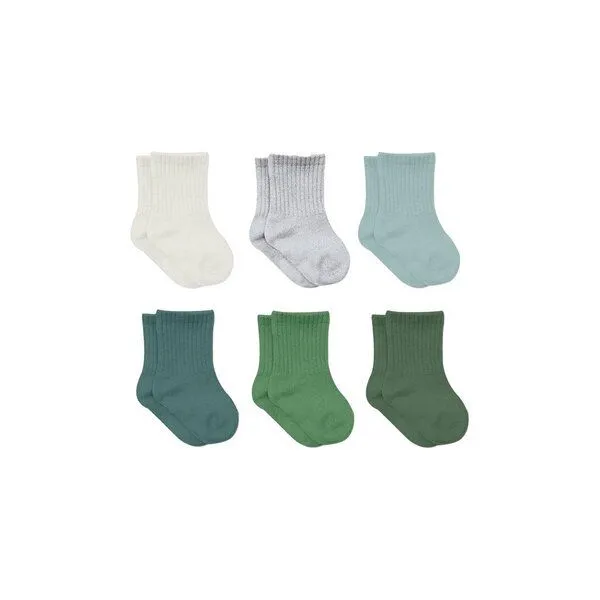 bistyle bistyle Socken 6er-Pack für Babys Babysocken Jungen Mädchen Kurzsocken gerippt, Grün mix, – Produktbild 1 von 3