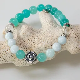 Divasya Divasya Armband "Ibiza" aus Amazonit, Aquamarin & Bergkristall – Produktbild 1 von 1