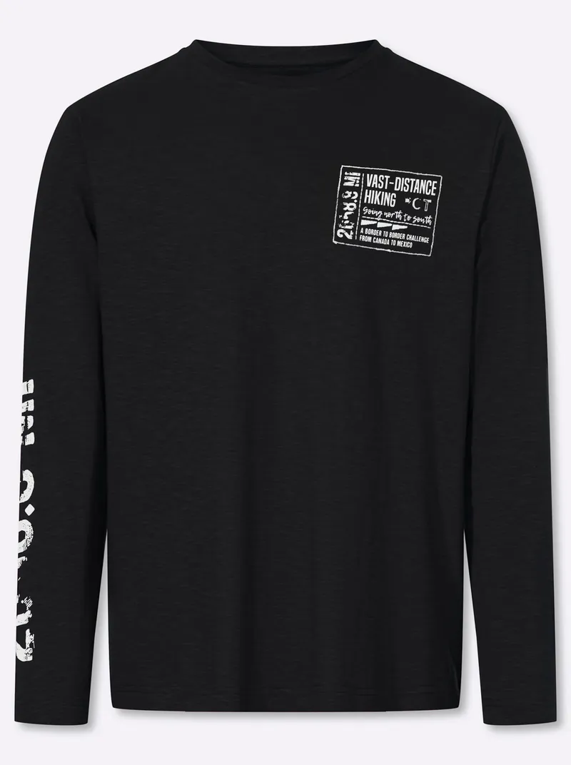 Catamaran Langarmshirt schwarz-bedruckt, Schwarz-bedruckt, – Produktbild 1 von 2