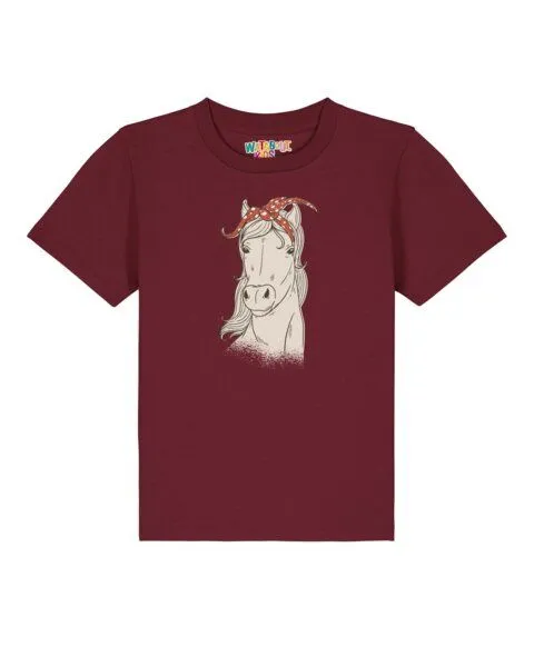 watabout.kids watabout.kids T-Shirt Kinder Pferd, Burgundy, – Produktbild 1 von 2