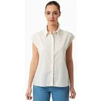ORGANICATION ORGANICATION Bluse aus Bio-Baumwolle und Leinen, Off white, – Produktbild 1 von 1