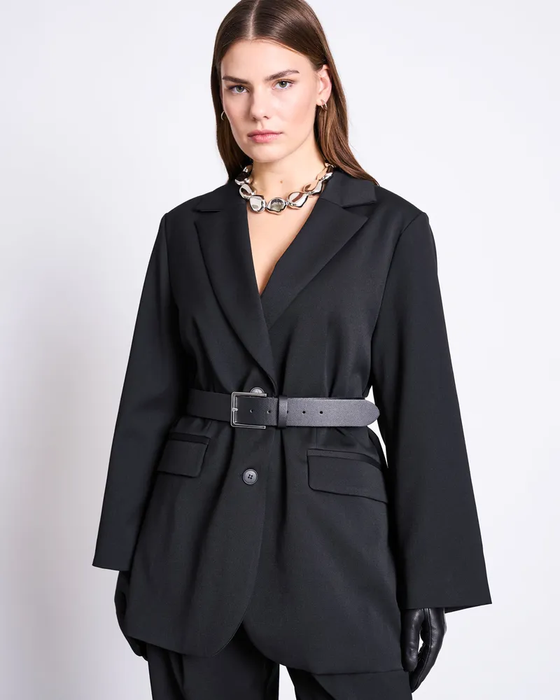 JAN N JUNE JAN 'N JUNE Damen vegan Blazer Durance Schwarz, Schwarz, – Produktbild 1 von 2