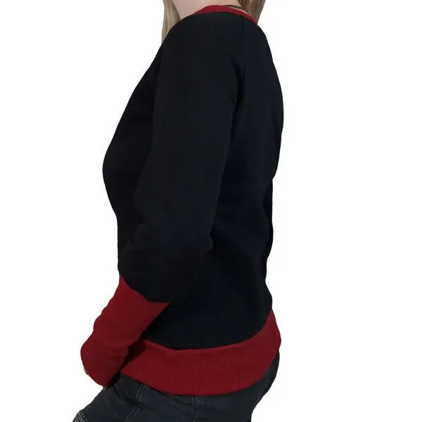 liebewicht liebewicht Pullover Sweatshirt kurz mit langen Bündchen, Schwarz/rot, – Produktbild 2 von 4