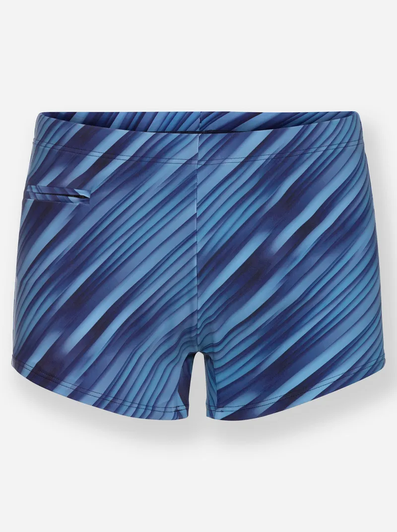 feel good Badehose marine-mittelblau-bedruckt, Marine-mittelblau-bedruckt, – Produktbild 2 von 2