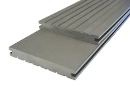 woodstore24 WPC Massivdiele WoodoZypern, 20 x 140 mm, grau, geriffelt / glatt, beidseitig begehbar, Länge: 4,00 m – Produktbild 1 von 1