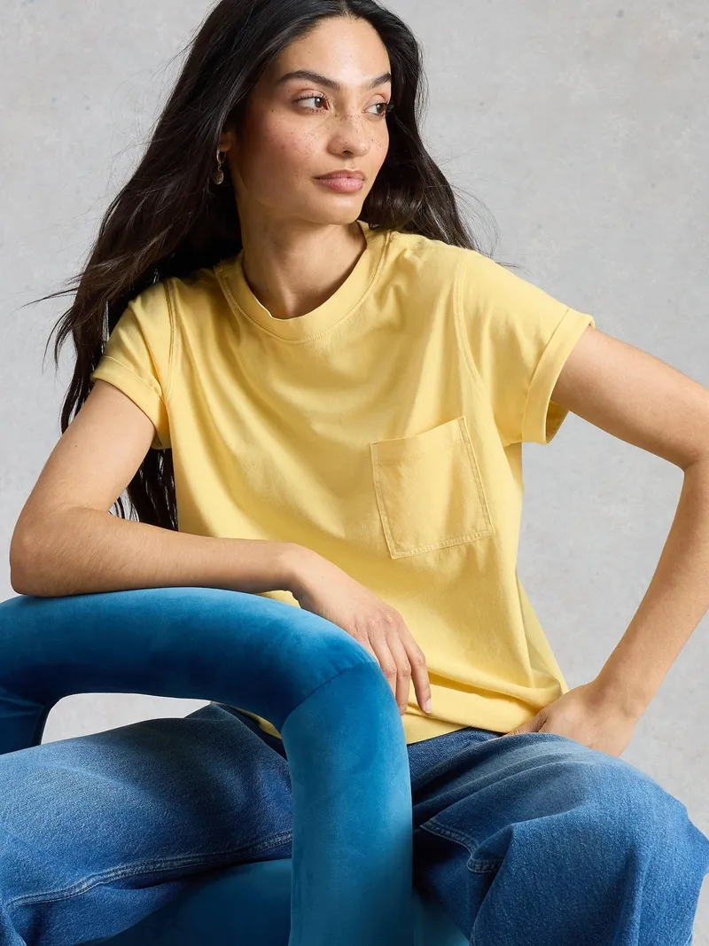 White Stuff T-Shirt Gina - 38, Hellgelb, – Produktbild 1 von 4