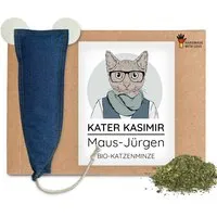 Kater Kasimir Kater Kasimir MAUS-JÜRGEN - XXL Spielmaus, handgemacht aus robustem Jeans-Stoff und Leder Ohren (Katzenminze) – Produktbild 1 von 1