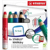 Stabilo STABILO Trockenmarker "MARKdry" für Whiteboards und Flipcharts, 4er-Set – Produktbild 1 von 1