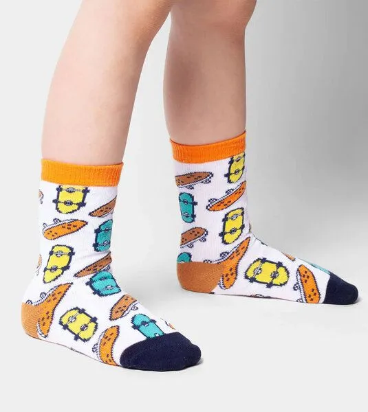 DillySocks DillySocks Kindersocken Lil Colorful Skates aus Biobaumwoll-Mix, Weiss, – Produktbild 2 von 3