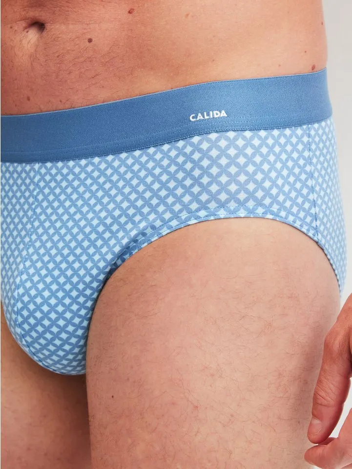 CALIDA CALIDA Slip Cotton Code Design weicher Elastikbund, ohne Eingriff, Blau, – Produktbild 4 von 5