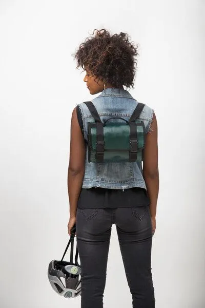Smateria Smateria IKI vegane handgefertigte Fahrradtasche recycelt, Grün, – Produktbild 2 von 3