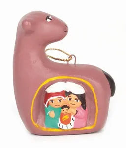 El Puente El Puente Baumanhänger "Lama mit Krippe" | Fair Trade & Handmade aus Peru – Produktbild 1 von 1