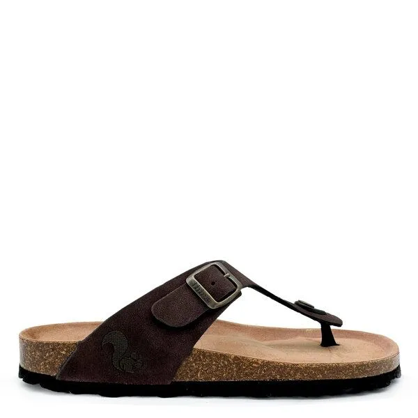 thies Vegane thies ® Eco Bio Thong Sandale aus rec. PET mit Kork-Tieffussbett MEN, Dark brown (dunkelbraun), – Produktbild 1 von 4
