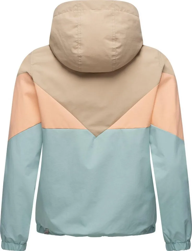 ragwear ragwear Funktionsjacke Rochele wasserdichte Damen Übergangsjacke mit großer Kapuze, Blau, – Produktbild 4 von 5