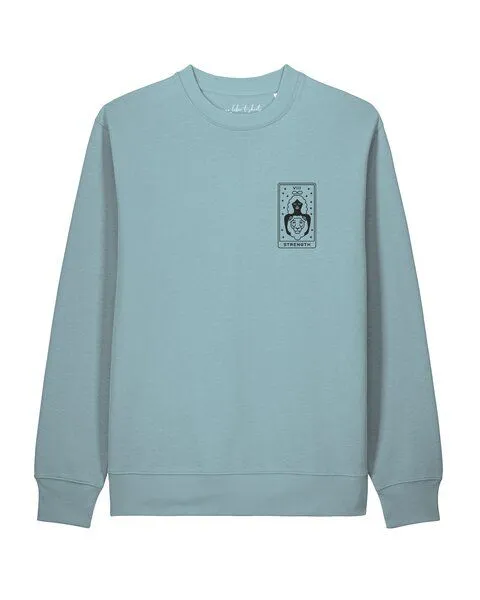 watapparel watapparel Sweatshirt Unisex Tarot Strength, Pebble blue, – Produktbild 1 von 2