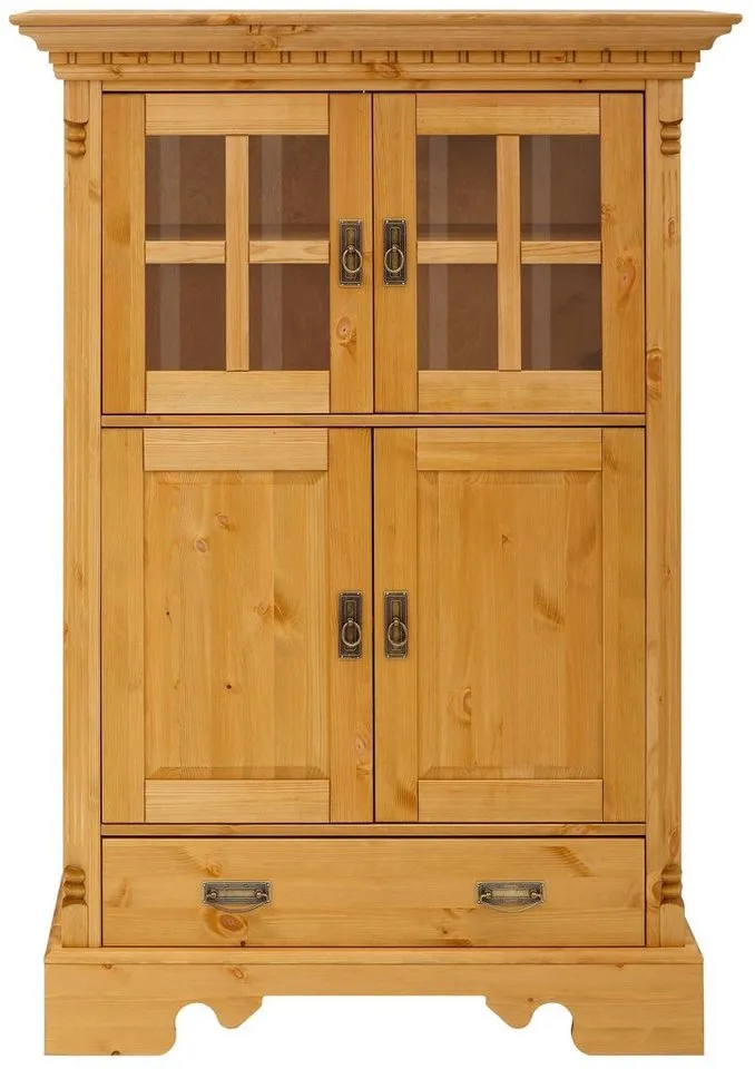 OTTO home Highboard Milan, Vitrine, Breite 102 cm, Massivholz, FSC®-zertifiziert, Beige, – Produktbild 2 von 5