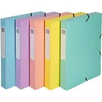 Exacompta 8 Exacompta Archivboxen "Aquarel", 600 g/m², DIN A4, Gummizug, RB 40 mm, sortiert – Produktbild 1 von 1