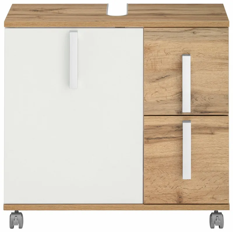 Schildmeyer Waschbeckenunterschrank Kampen, Waschbeckenunterschrank, Made in Germany, B: 65 cm Solide Verarbeitung - Dieses Produkt ist in Deutschland gefertigt, Beige, – Produktbild 1 von 5