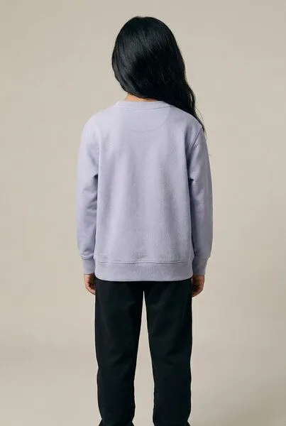 THE FACE OF ELEMENTS The Face of Elements Good Vibes Only - Relaxed Fit Kids Sweatshirt aus 100% Bio-Baumwolle, Lavender (lila), – Produktbild 3 von 4