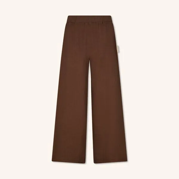 NORDLICHT NORDLICHT Damen Musselin Palazzo Hose aus Bio-Baumwolle NILLA, Braun, – Produktbild 2 von 4