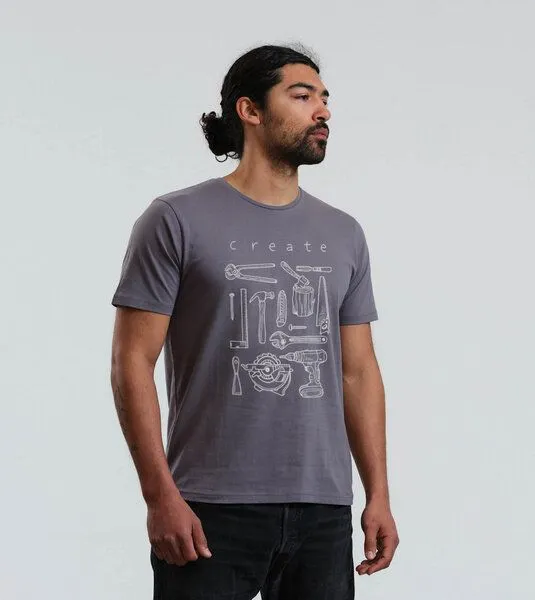 Gary Mash GARY MASH Shirt Create groß aus Biobaumwolle, Grau, – Produktbild 3 von 4