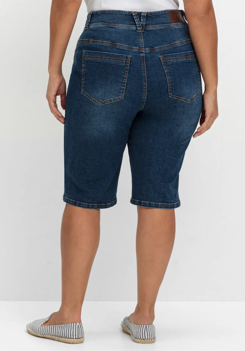 sheego Jeansbermudas dark blue denim, Dark blue denim, – Produktbild 2 von 2