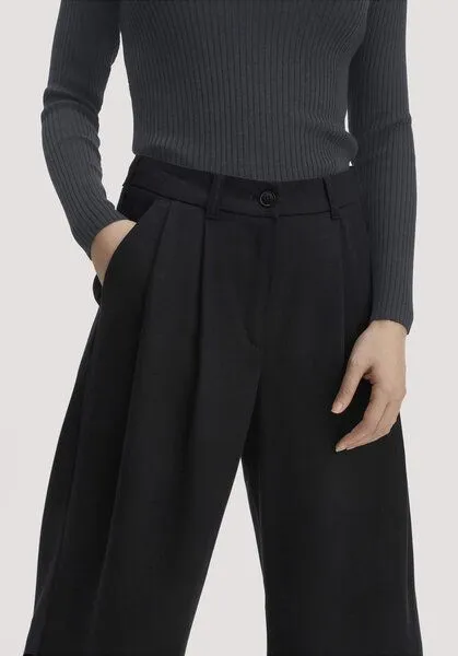 hessnatur hessnatur Twill-Hose Wide Leg aus TENCEL Lyocell, Schwarz, – Produktbild 2 von 3