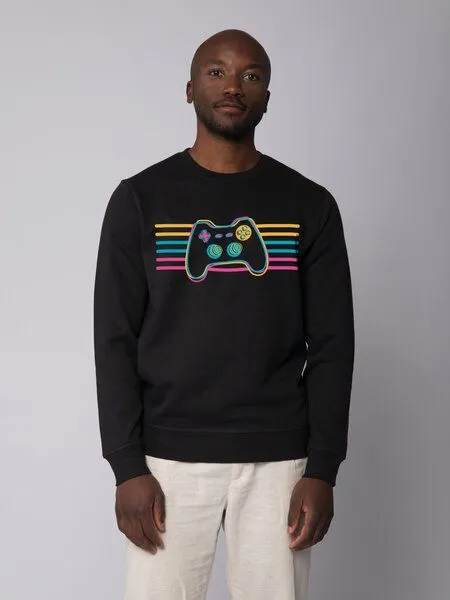 watapparel watapparel Sweatshirt Unisex Retro Joystick, Black, – Produktbild 2 von 3