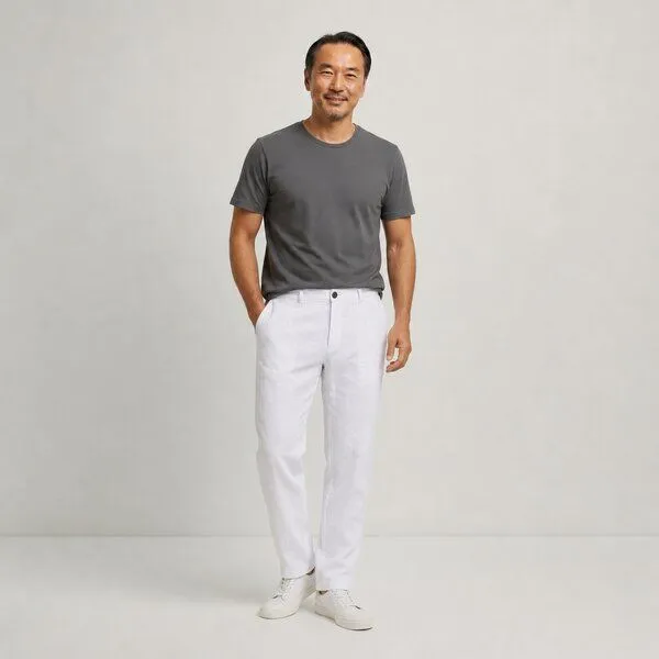 YTWOO YTWOO Herren Leinenhose, Weiß, – Produktbild 2 von 7