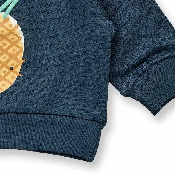 Sense Organics Sense Organics Baby Sweatshirt, Modell SIAM, Ananas-druck auf dunklem petrol, – Produktbild 4 von 4