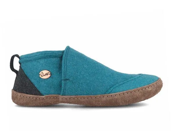 WoolFit WoolFit moderne Filz-Hausschuhe „Taiga“ mit geschlossener Form für einen stabilen Sitz, Türkis, – Produktbild 2 von 4