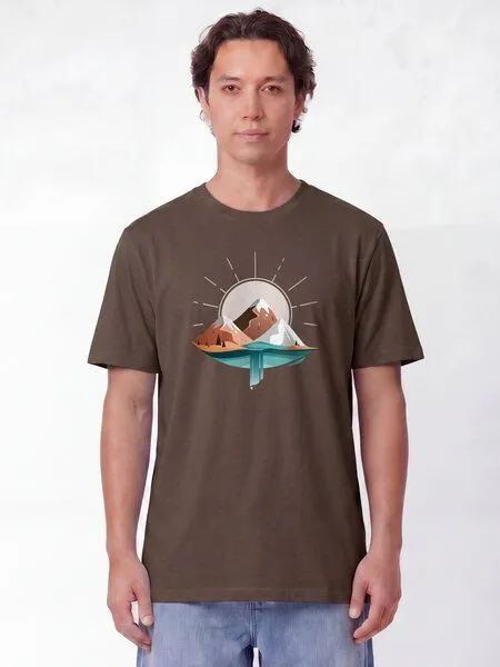 watapparel watapparel T-Shirt Unisex Sunrise & Lake, Mocha, – Produktbild 2 von 2