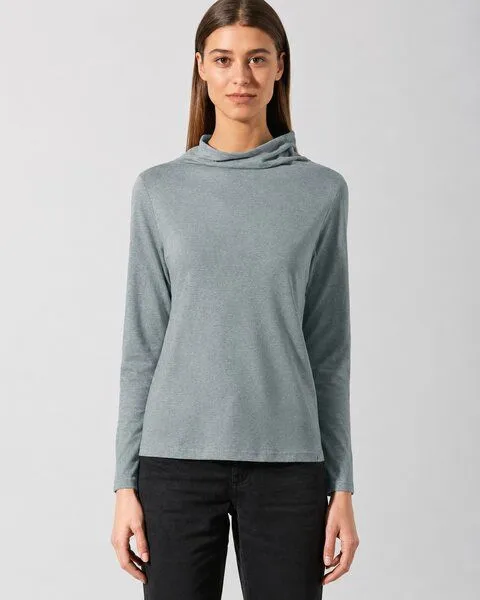 HempAge HempAge Damen Apartes Langarmshirt Hanf/Biobaumwolle, Titan (grau), – Produktbild 2 von 4